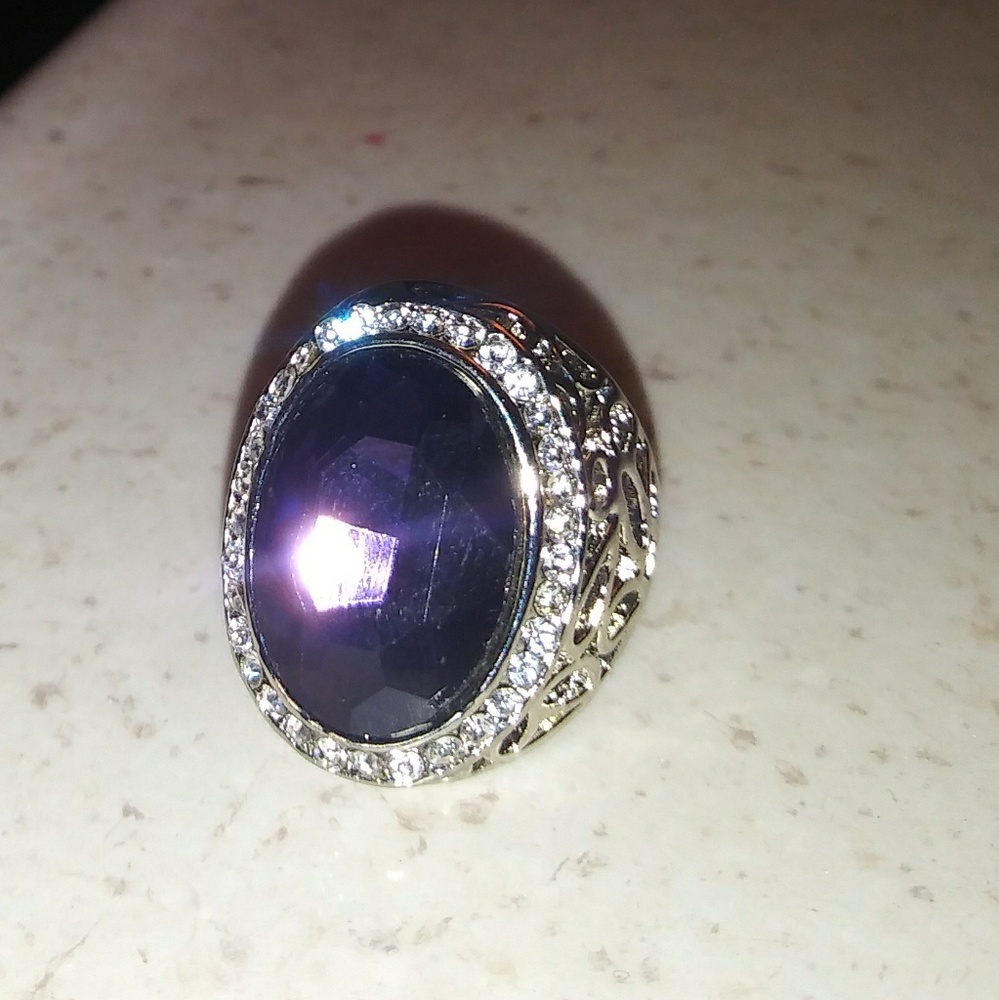 925 silver purple stone ring